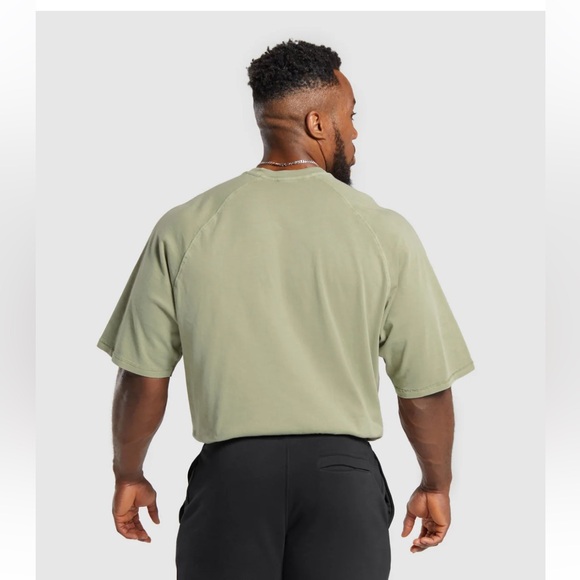 Gymshark Premium Legacy T-Shirt L Natural Sage Green - Picture 6 of 10